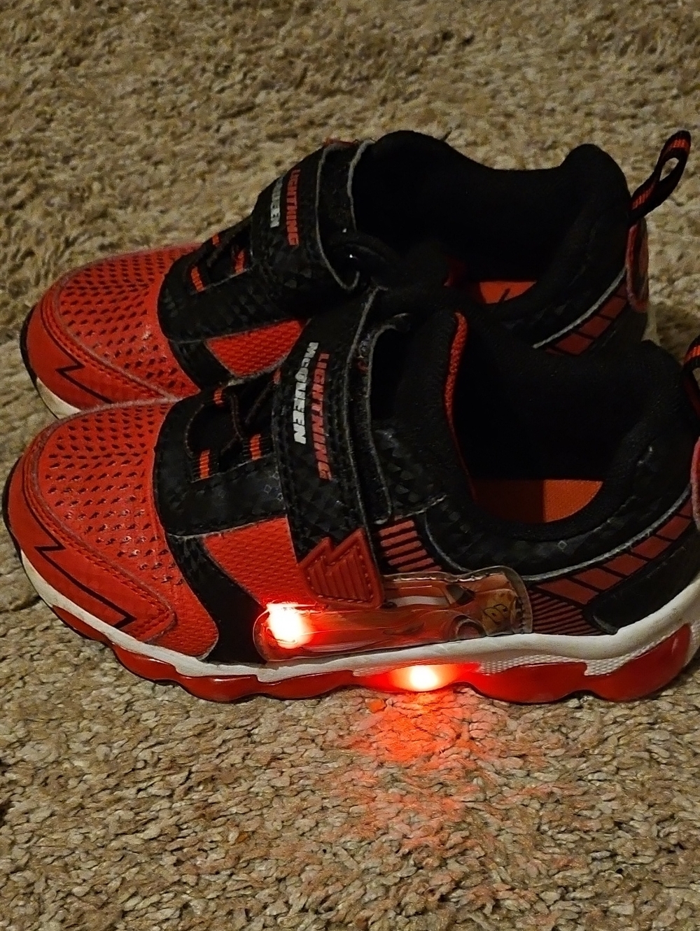 Kids Light-Up Lightning McQueen Shoes - Red and Black